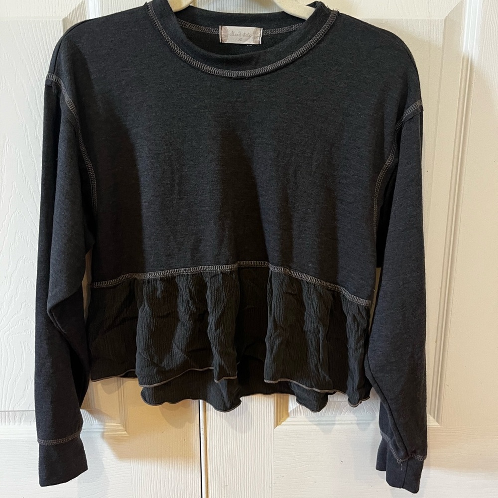 Altar'd State Charcoal Long Sleeve Top
